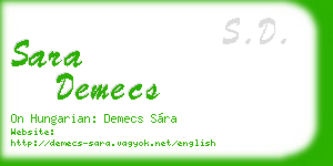 sara demecs business card
